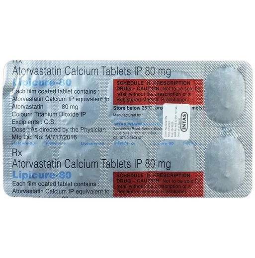 lipicure 80mg tablet 10's